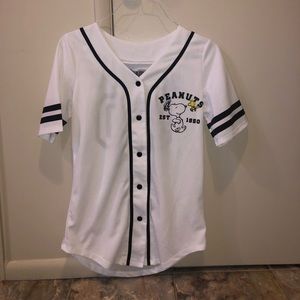 PEANUTS Baseball Jersey Button Up